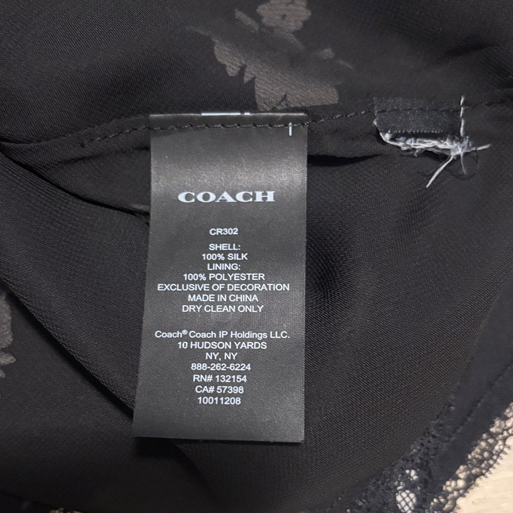 Coach Black Maxi Dress with White Floral Print - Picture 6 of 6